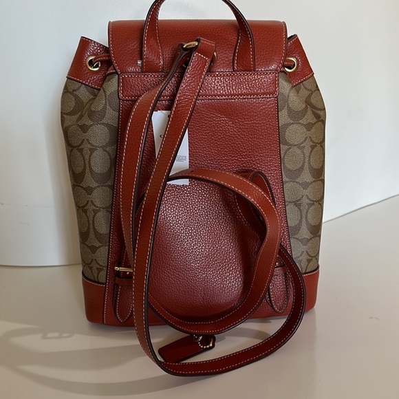 NWT COACH Snoopy PEANUT DEMPSEY Drawstring Backpack Signature Canvas wallet Set - Picture 8 of 14